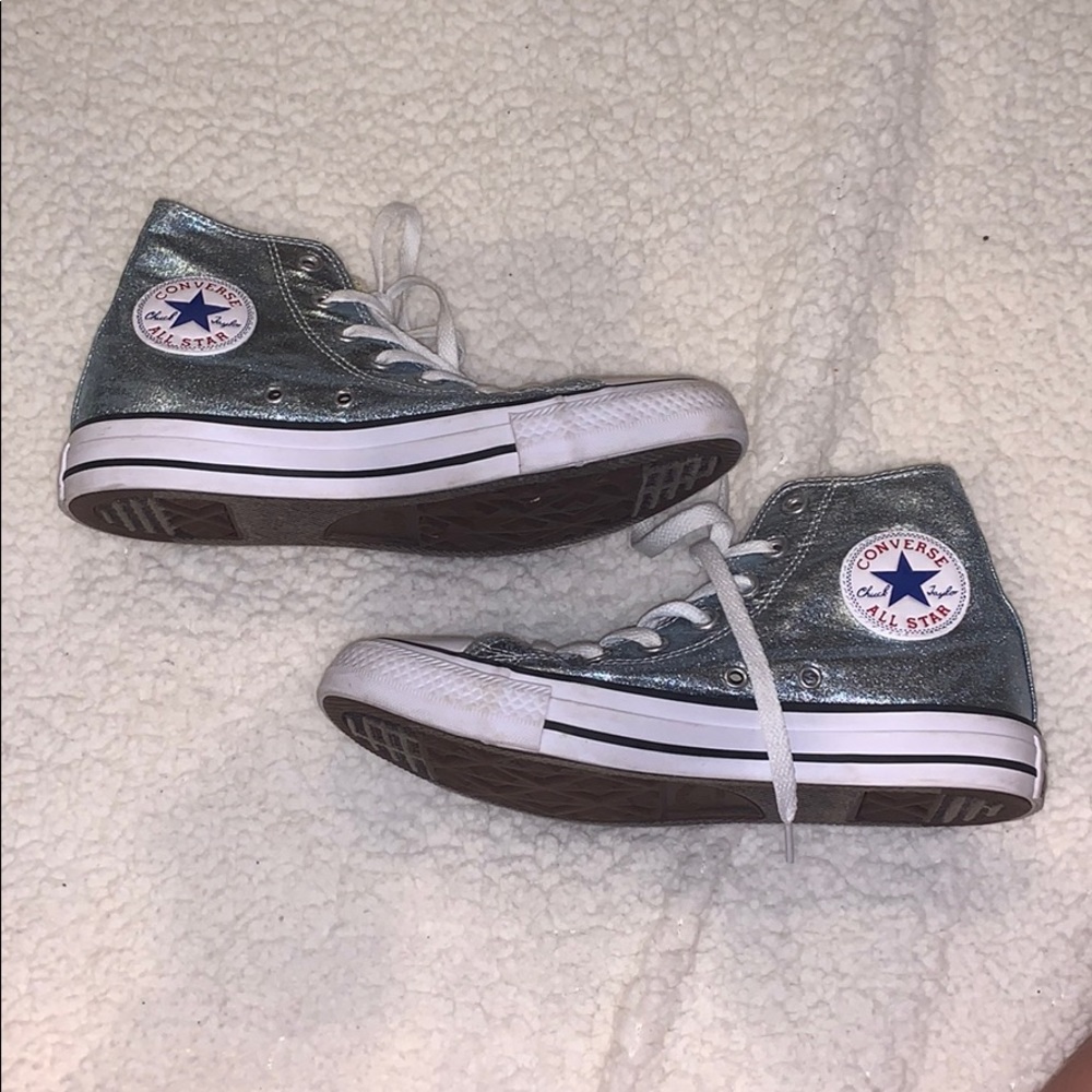 sparkly blue all-star Converse